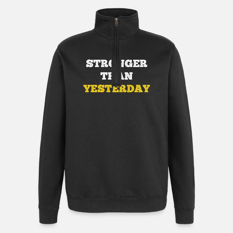 gym motivation - Quarter-Zip Sweatshirt - black