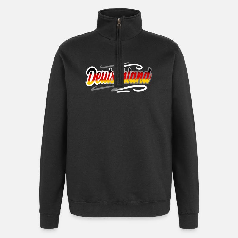 Deutschland - Quarter-Zip-Sweatshirt - Schwarz