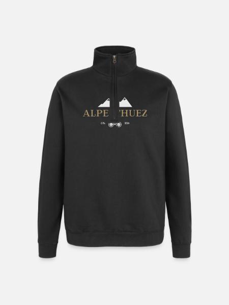 Alpe D'Huez - Quarter-Zip-Sweatshirt - Schwarz