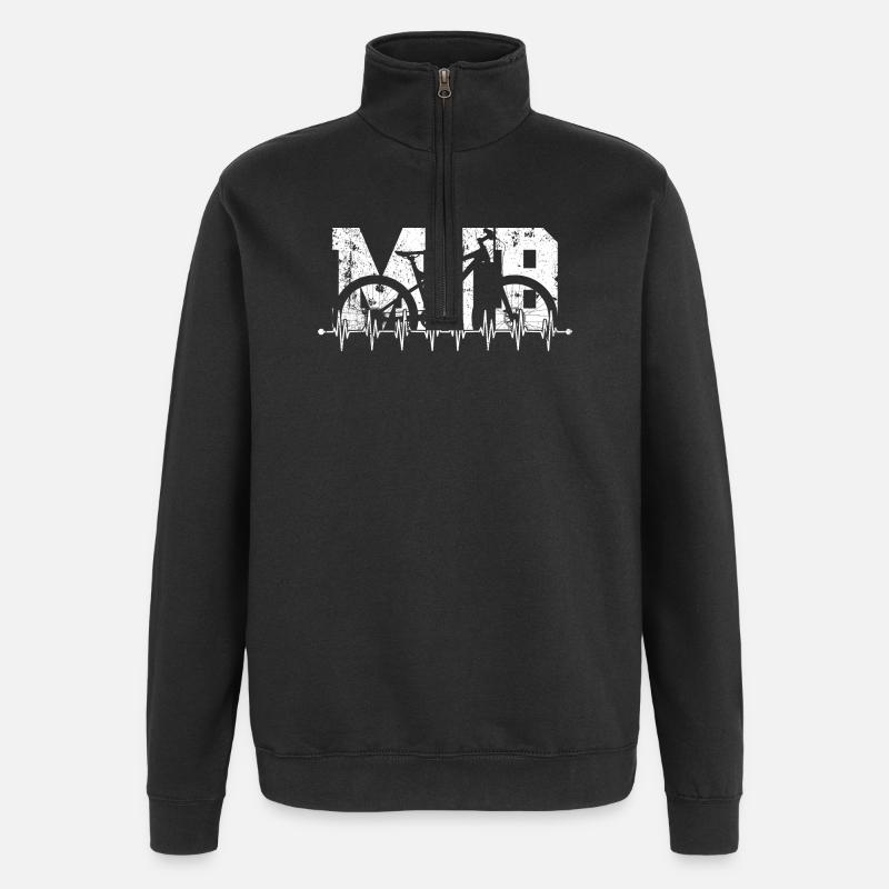 CyclePulse Fahrer - Quarter-Zip-Sweatshirt - Schwarz