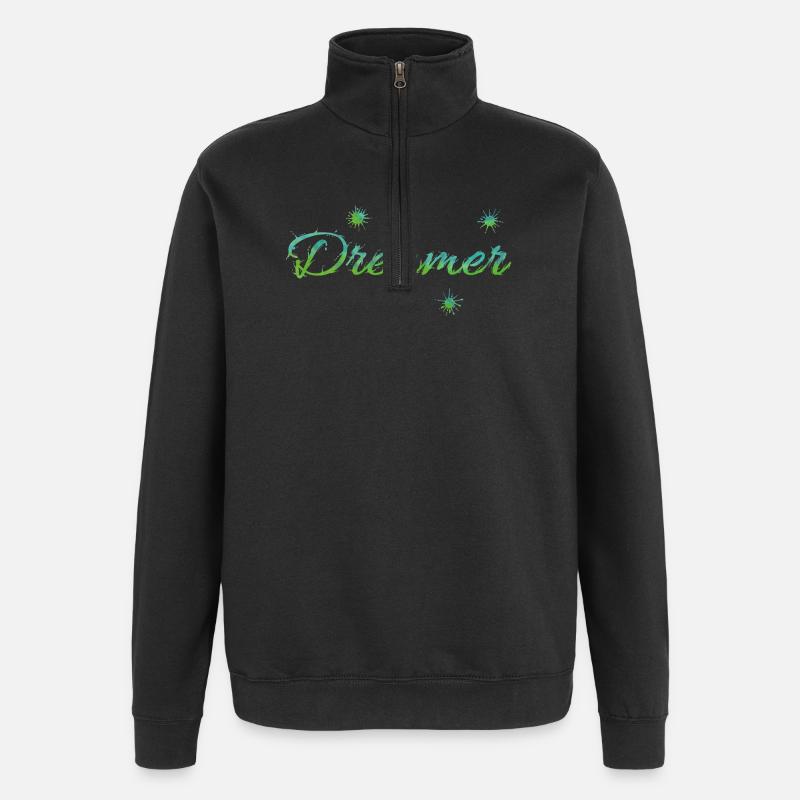 Rêveur - Sweat à zip 1/4 - noir