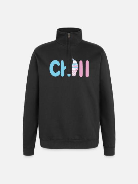 Eiscreme Sommer - Quarter-Zip-Sweatshirt - Schwarz
