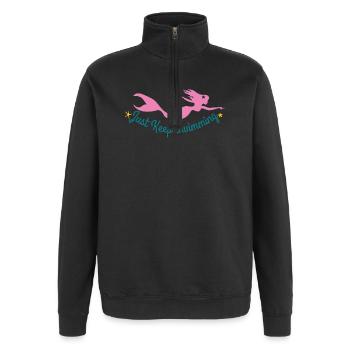 Unterwasser-Meerjungfrau mit motivierendem Zitat - Quarter-Zip-Sweatshirt - Schwarz - Vorne - AI Model Female 172 light (172cm) & AI Model Male 178 dark (178cm)