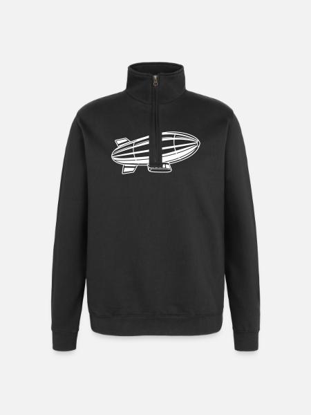 Airship Silhouette Zeppelin - Quarter-Zip Sweatshirt - black