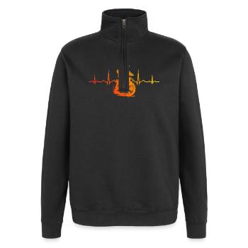 Lustiges Motocross Motiv - Quarter-Zip-Sweatshirt - Schwarz - Vorne - AI Model Female 172 light (172cm) & AI Model Male 178 dark (178cm)