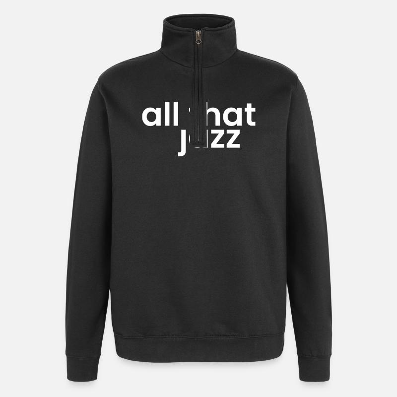 Jazzphrase fette Typografie - Quarter-Zip-Sweatshirt - Schwarz