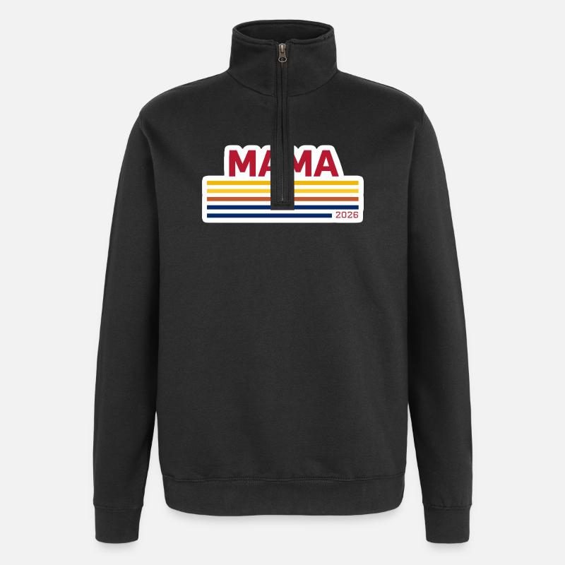 Mama 2026 Retro - Quarter-Zip-Sweatshirt - Schwarz