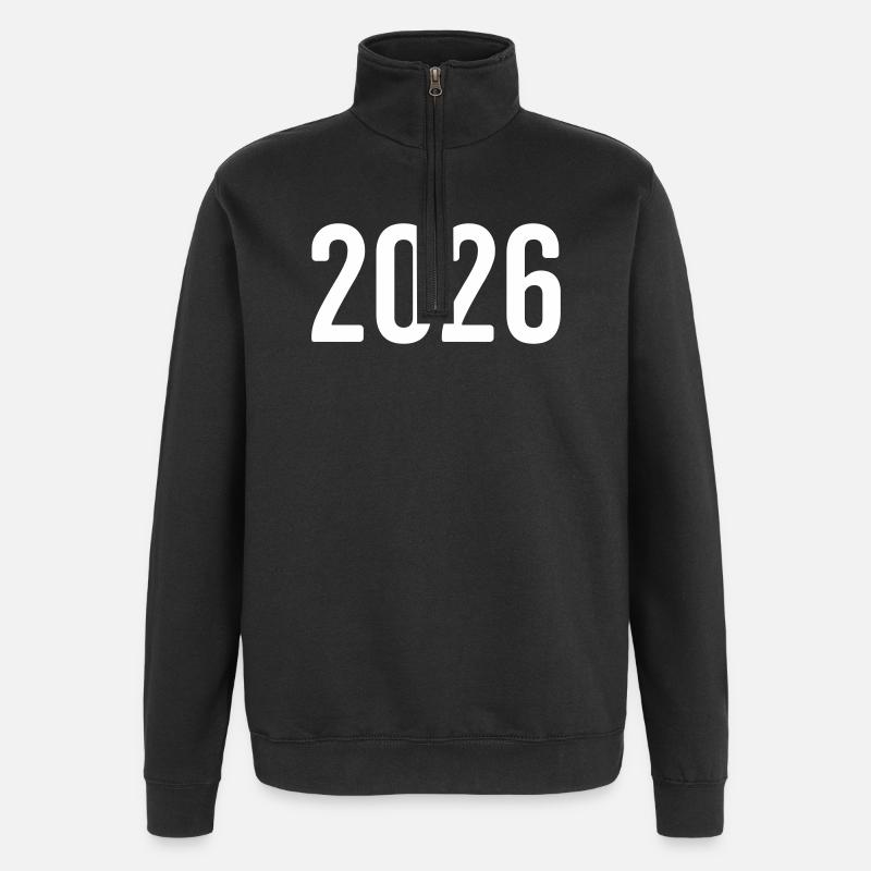 2026 Year Digit - Quarter-Zip Sweatshirt - black