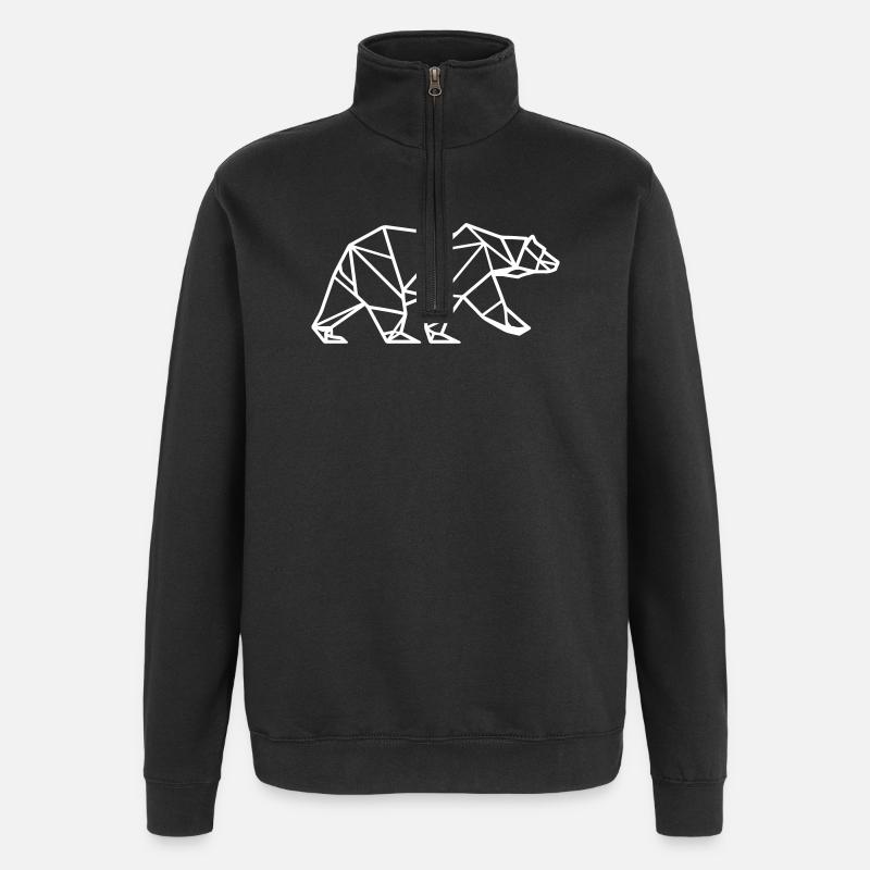 Polar Bear Polar Bear Polygon Icon - Quarter-Zip Sweatshirt - black