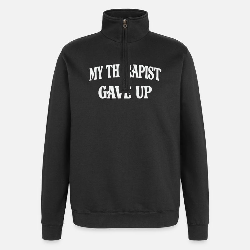 Mon thérapeute a abandonné - Sweat à zip 1/4 - noir