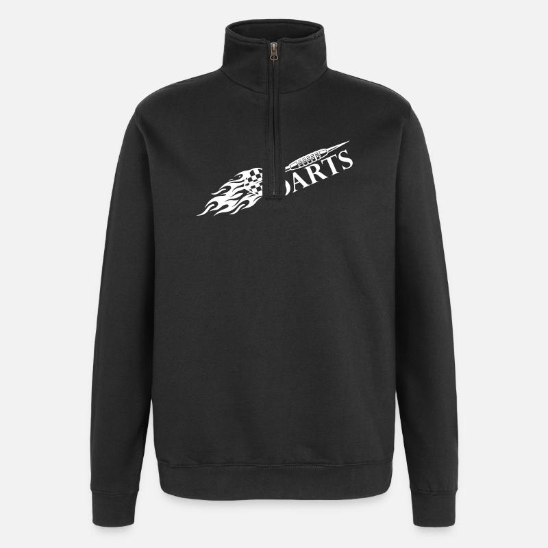 Dart Darts Flame - Quarter-Zip Sweatshirt - black