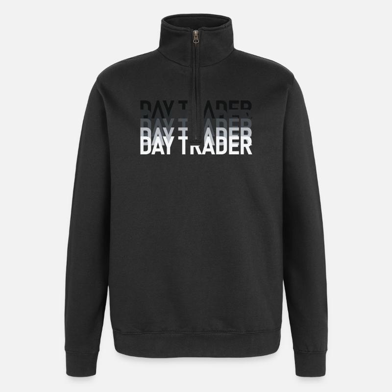 Day Trader Marché boursier Trader boursier - Sweat à zip 1/4 - noir