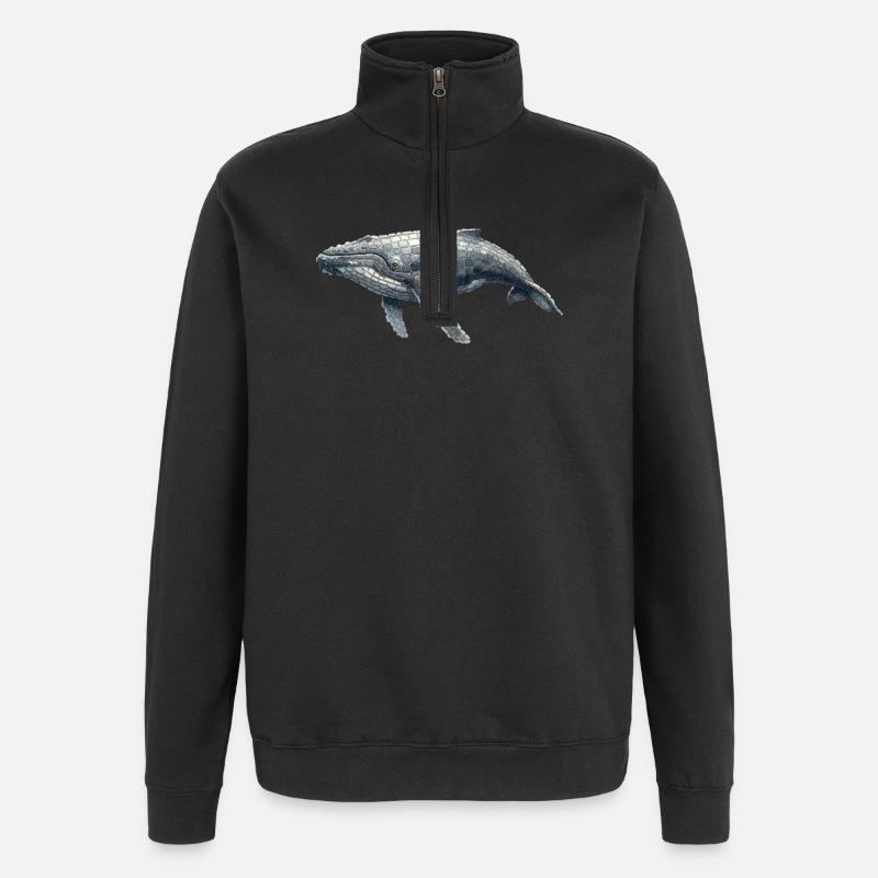 Bultrugwalvis Mozaïek - Kunst voor walvisliefhebbers - Sweatshirt met 1/4-rits - zwart