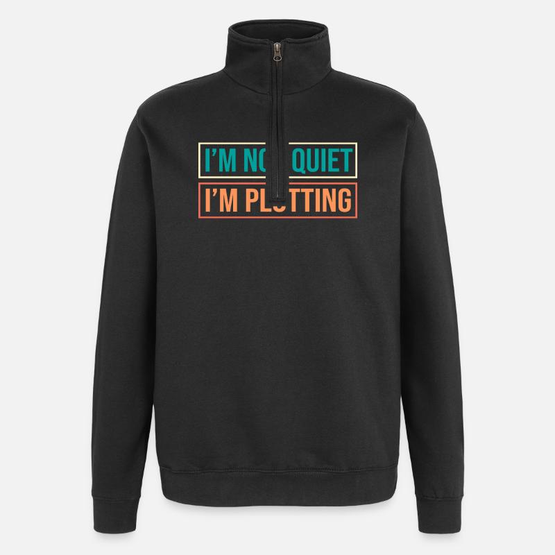 Anxiety Anxious Scaredy Introvert - Quarter-Zip Sweatshirt - black