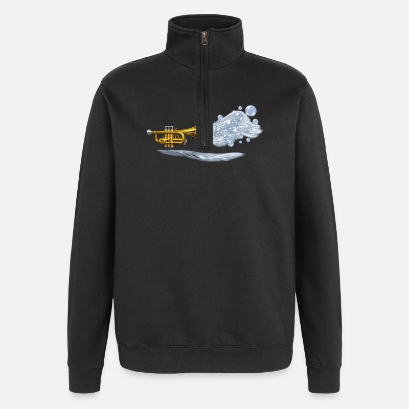 Aqua Brass Burst - Quarter-Zip-Sweatshirt - Schwarz