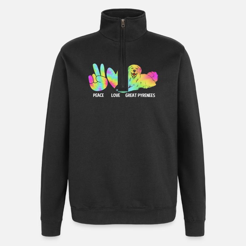 Pyrenean Dog - Quarter-Zip Sweatshirt - black
