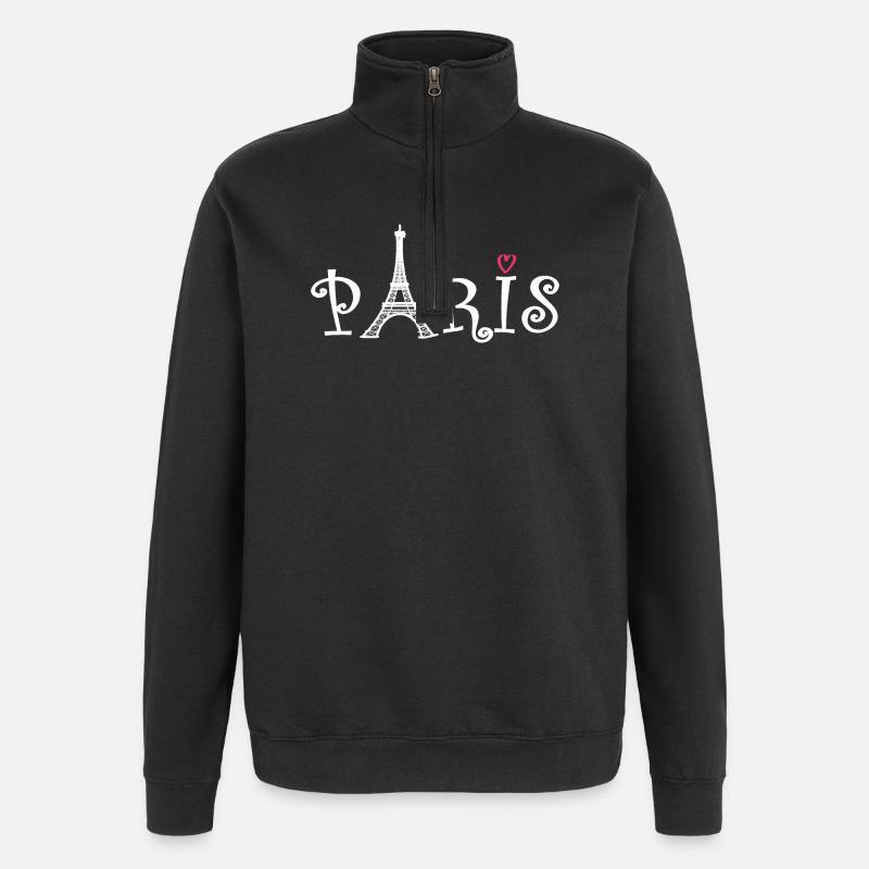Paris (Paris) - Quarter-Zip-Sweatshirt - Schwarz