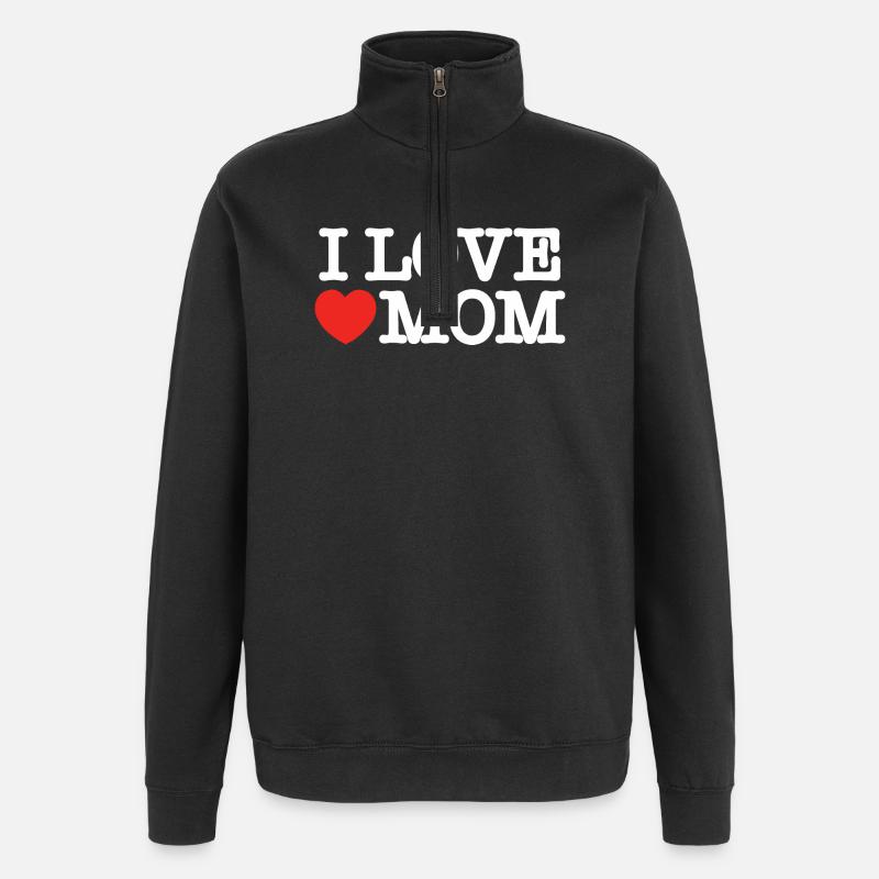 J’aime maman (sombre) - Sweat à zip 1/4 - noir