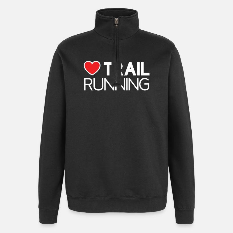 I Love Trail Running - Quarter-Zip Sweatshirt - black