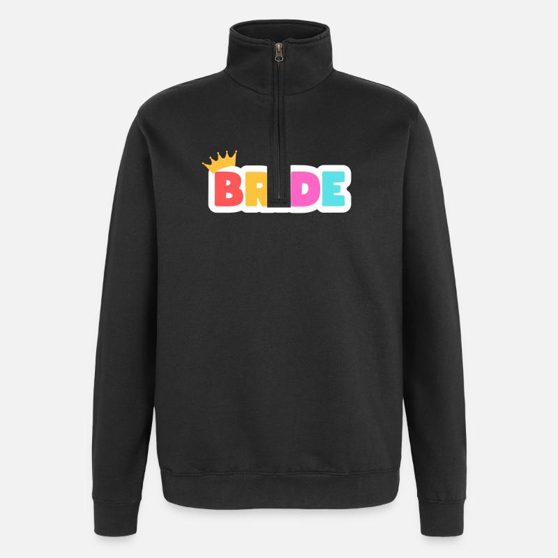 Team Bride! Personalisierbar - Quarter-Zip-Sweatshirt - Schwarz