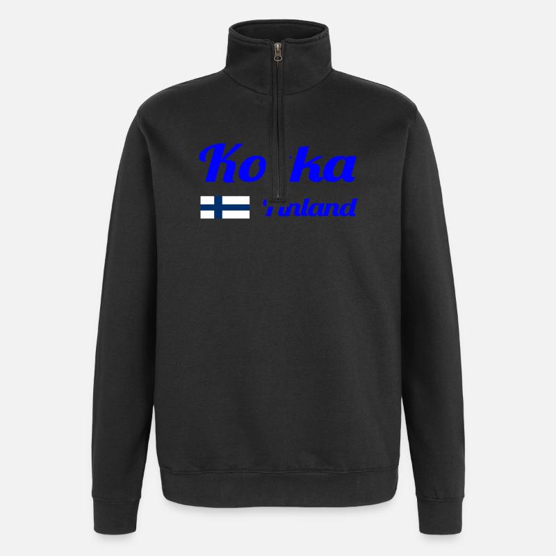 Kotka Finlande - Imprimés élégants - Sweat à zip 1/4 - noir