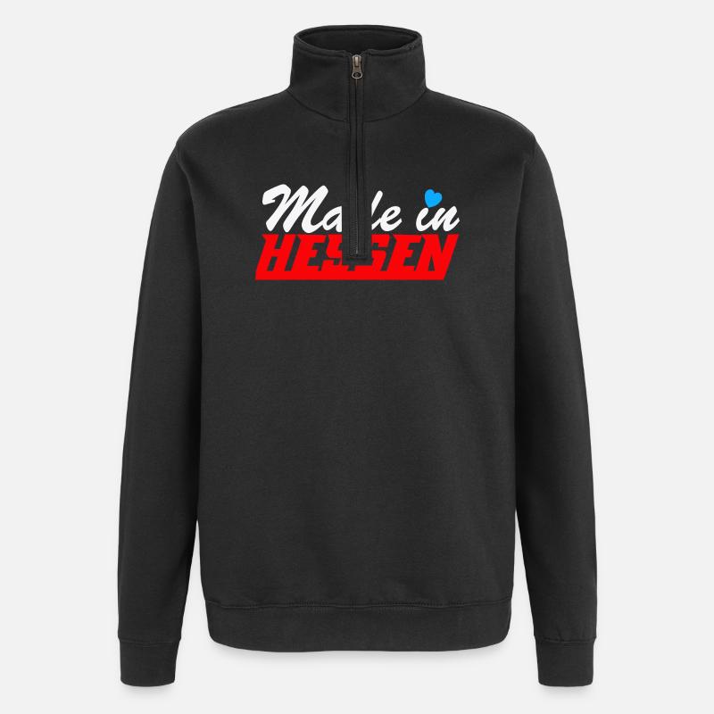 Hessen , made in Hessen .......................... - Quarter-Zip-Sweatshirt - Schwarz