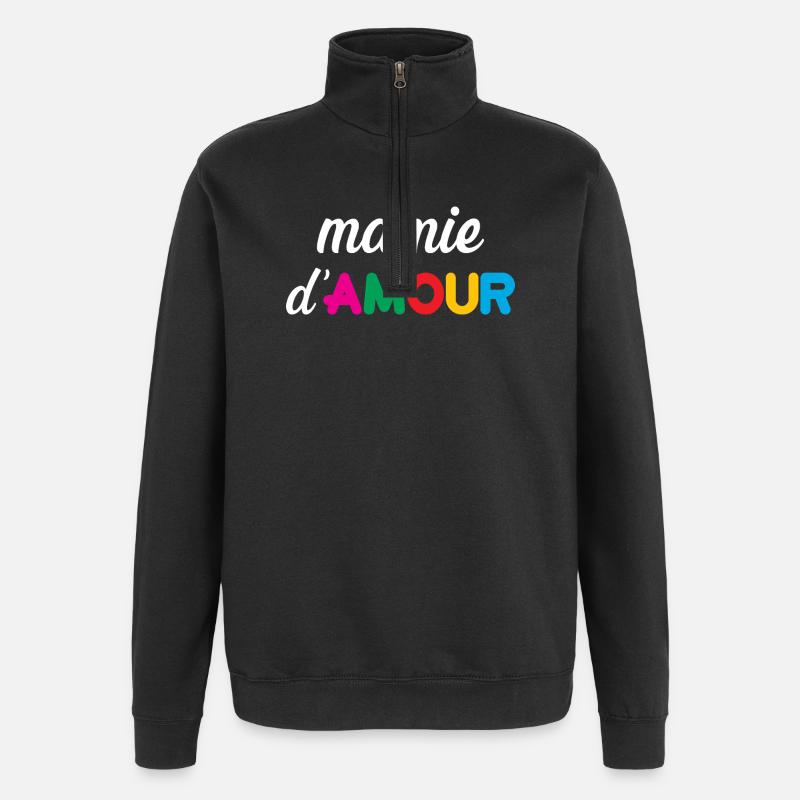Oma der Liebe - Quarter-Zip-Sweatshirt - Schwarz