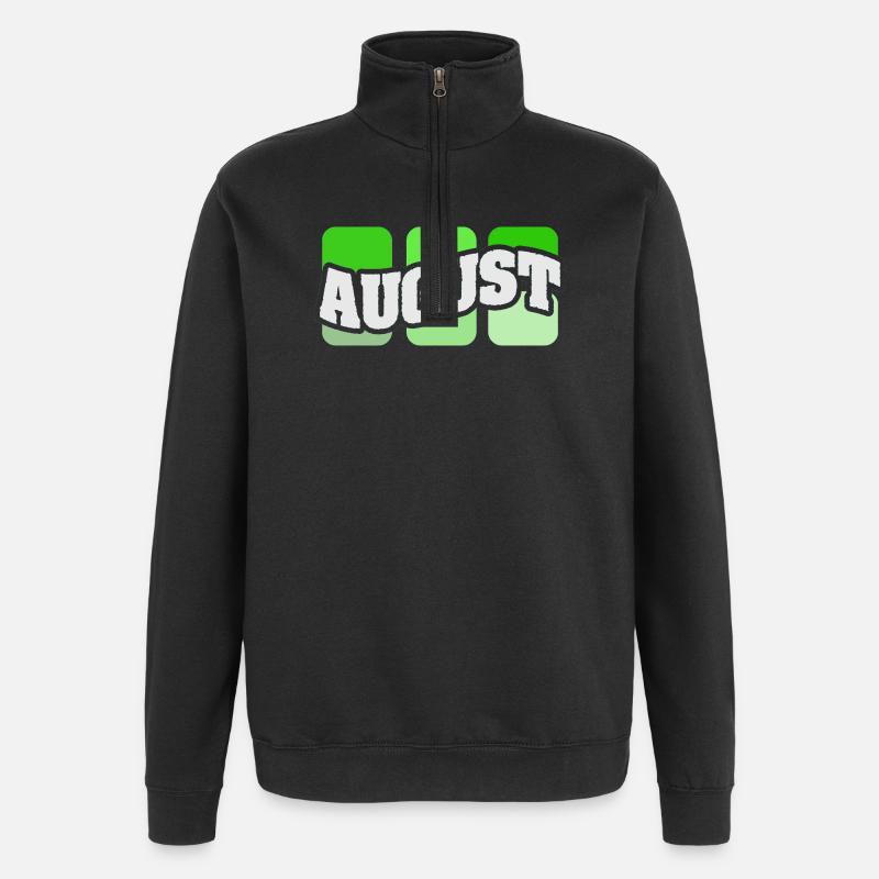 Name August - Quarter-Zip Sweatshirt - black