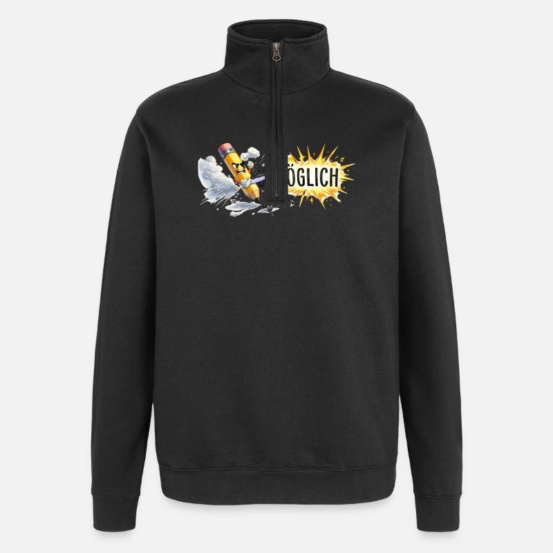 Mögliche Bleistift-Action - Quarter-Zip-Sweatshirt - Schwarz