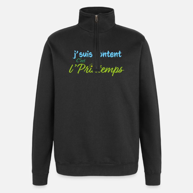 C'est l'printemps - Sweat à zip 1/4 - noir
