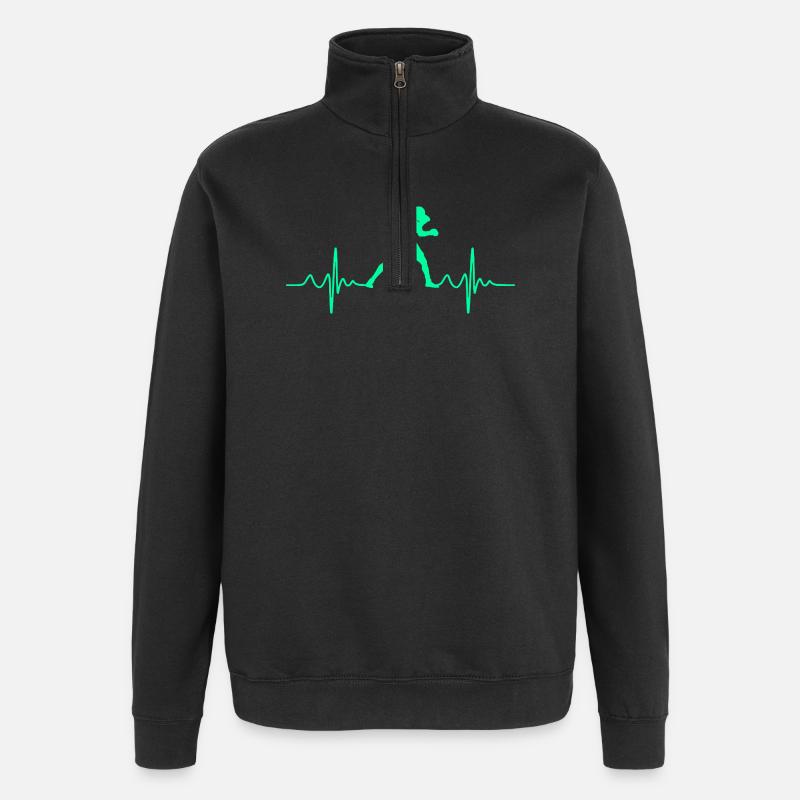 Boxe Boxe Heartbeat - Sweat à zip 1/4 - noir
