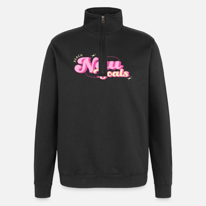 Objectifs Neufs Néon - Sweat à zip 1/4 - noir