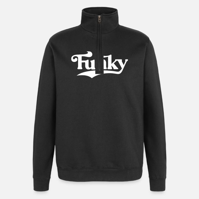 Logo rétro Funky Script - Sweat à zip 1/4 - noir