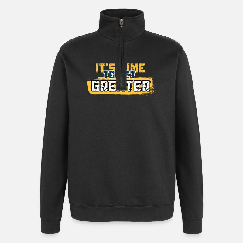 Es ist Zeit, größer zu werden - Quarter-Zip-Sweatshirt - Schwarz