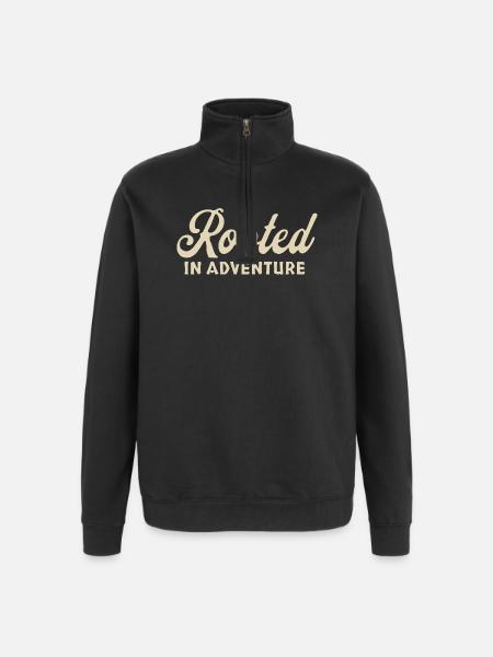 Rooted in Adventure - Quarter-Zip Sweatshirt - black