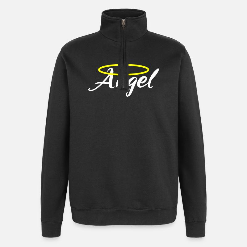 Ich bin ein Engel - Angel - Quarter-Zip-Sweatshirt - Schwarz