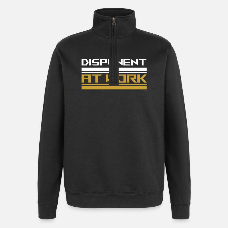 Disponent at work white - Quarter-Zip-Sweatshirt - Schwarz
