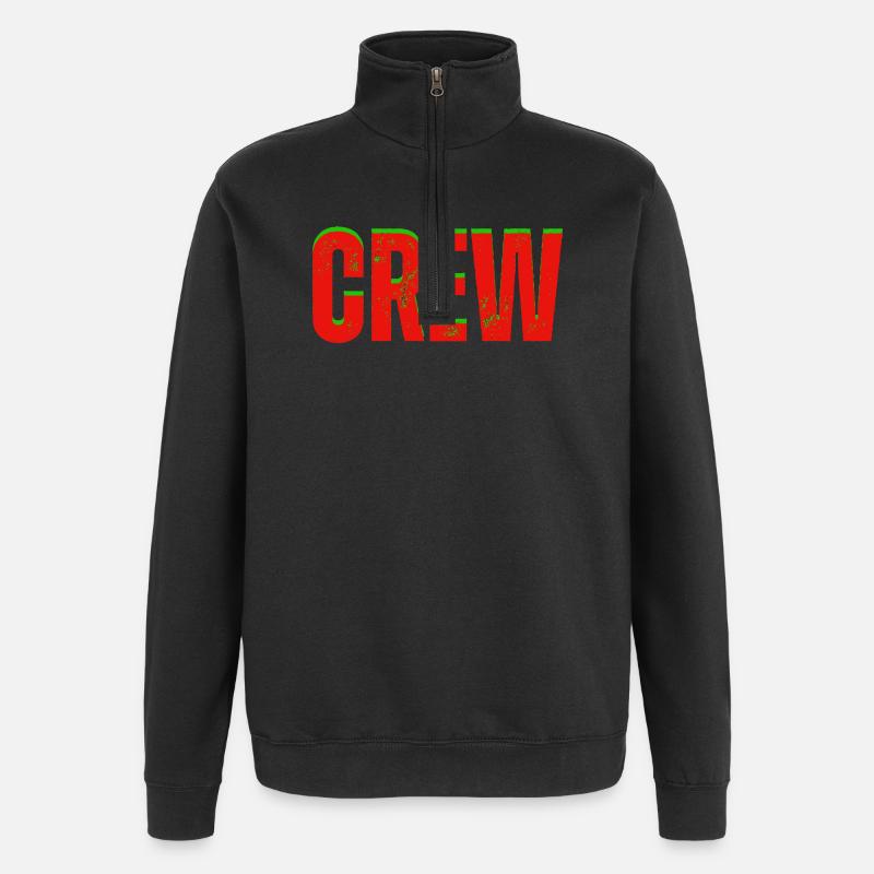 Crew rot grün - Quarter-Zip-Sweatshirt - Schwarz