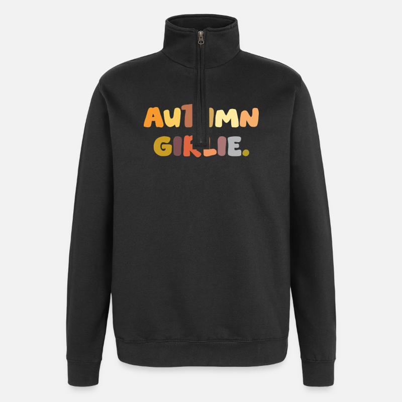Fille d’automne. - Sweat à zip 1/4 - noir