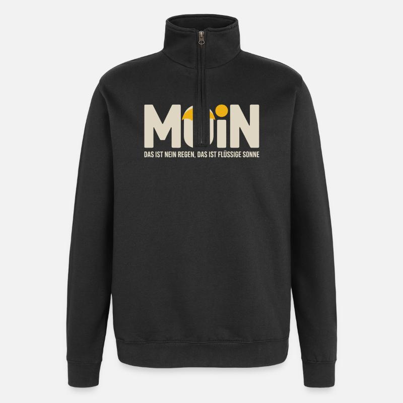 Motif solaire liquide Moonshade - Sweat à zip 1/4 - noir