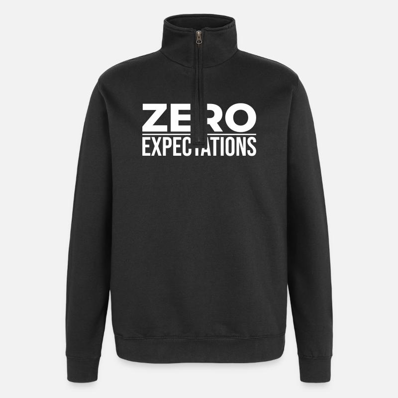 Zéro attente – Déclaration minimale - Sweat à zip 1/4 - noir