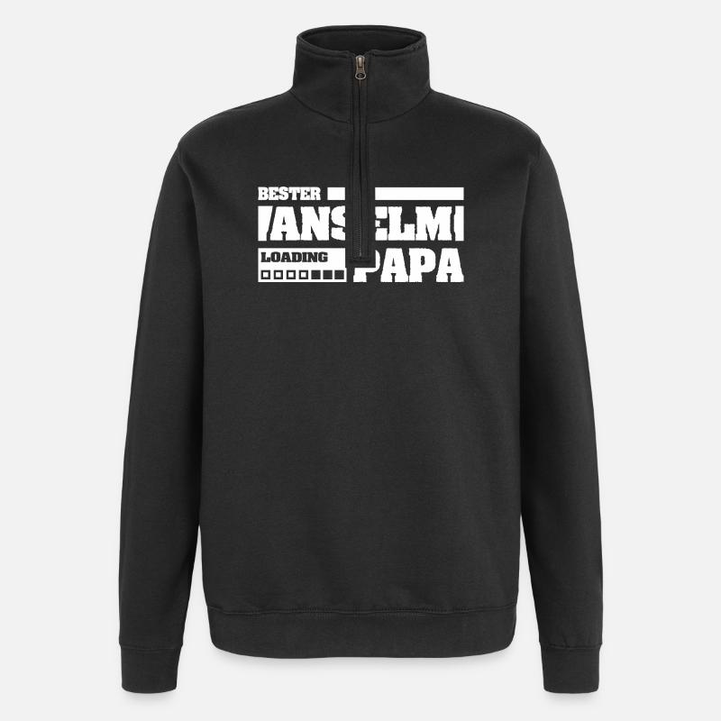 Anselm als Geburt - Quarter-Zip-Sweatshirt - Schwarz