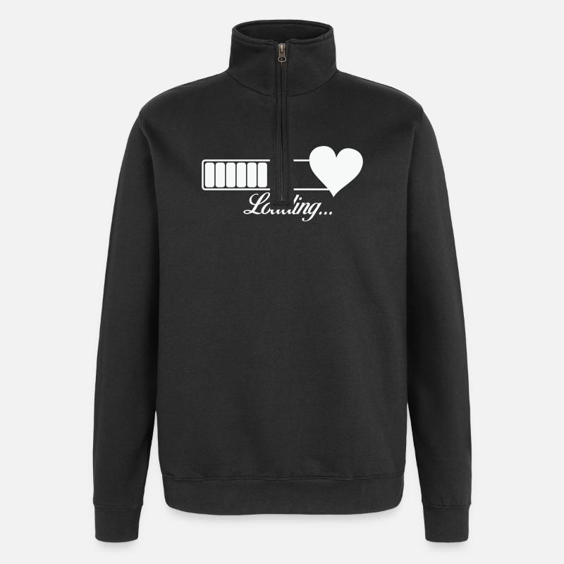 Herz-Loading Fortschritt - Quarter-Zip-Sweatshirt - Schwarz