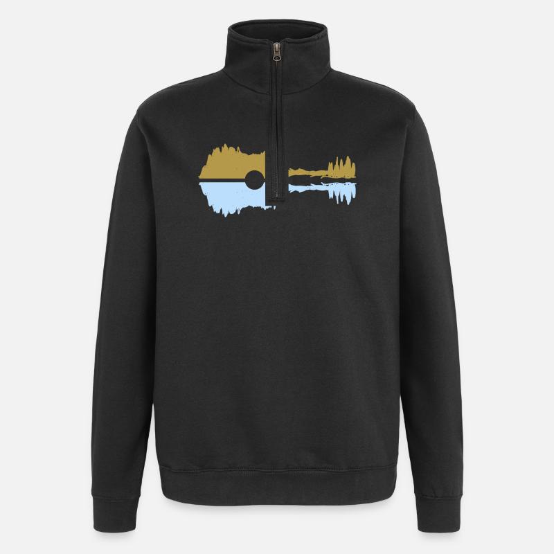 Guitar pastel - Quarter-Zip Sweatshirt - black