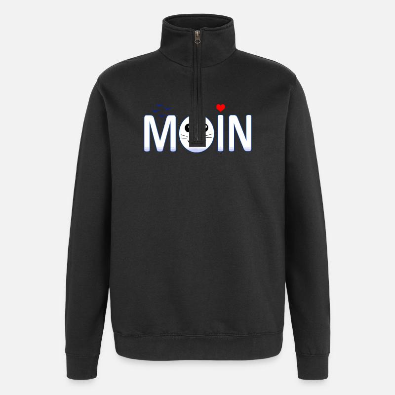 Moin Moin - Sweat à zip 1/4 - noir