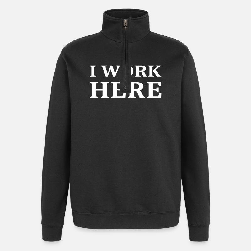 Ich Arbeite hier - Quarter-Zip-Sweatshirt - Schwarz