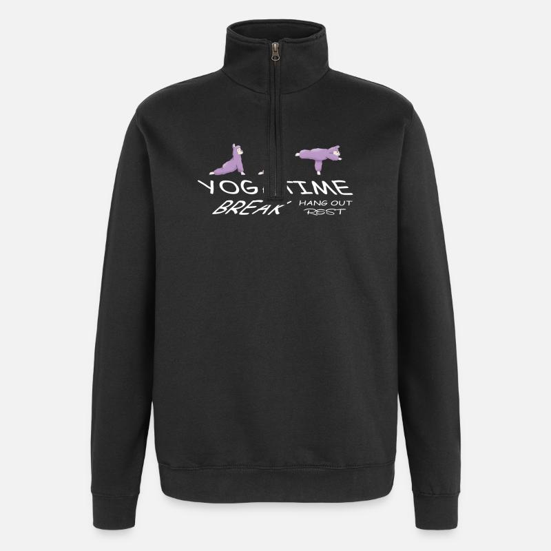 Temps de Yoga Lama - Sweat à zip 1/4 - noir