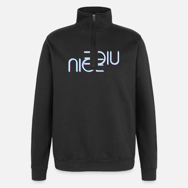 Nice schriftzug - Quarter-Zip-Sweatshirt - Schwarz