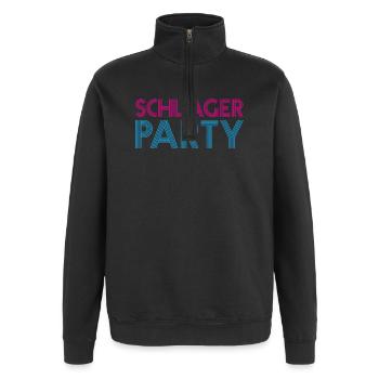 SCHLAGER PARTY Schlagermusik Schlager - Quarter-Zip-Sweatshirt - Schwarz - Vorne - AI Model Female 172 light (172cm) & AI Model Male 178 dark (178cm)