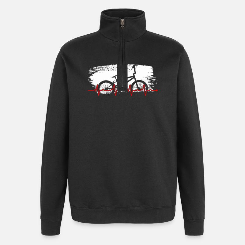 Vélo Heartbeat Vélo Graphique - Sweat à zip 1/4 - noir